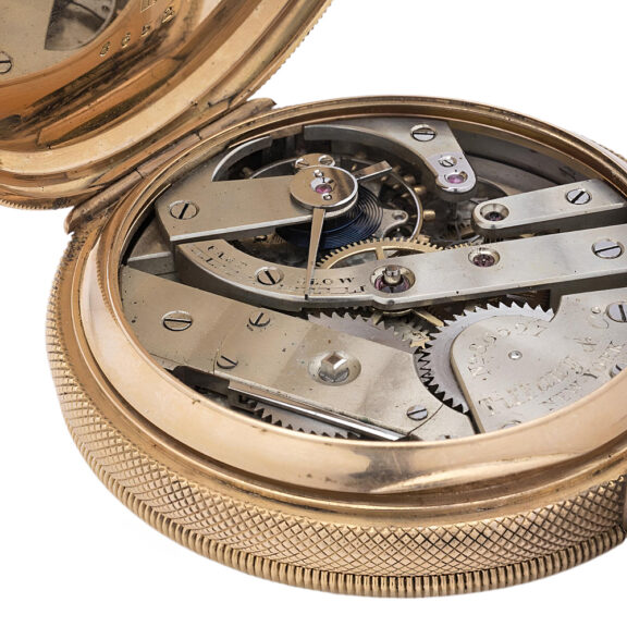 American 18K yellow gold full hunter pocket watch Circa 1900 American 18K yellow gold full hunter pocket watch Circa 1900