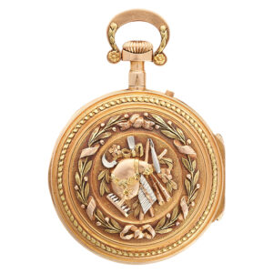French 18 carat gold open faced pocket watch Circa 1890
