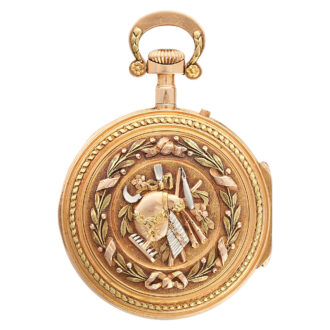 French 18 carat gold open faced pocket watch Circa 1890