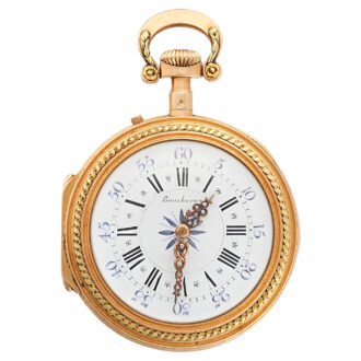French 18 carat gold open faced pocket watch Circa 1890