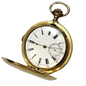 Swiss 18K yellow gold full hunter pocket watch Circa 1900