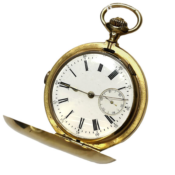 Swiss 18K yellow gold full hunter pocket watch Circa 1900