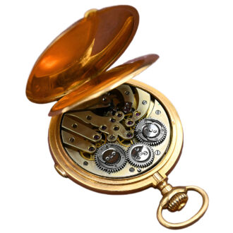 Swiss 18K yellow gold full hunter pocket watch Circa 1900