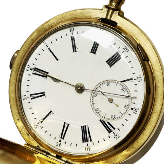 Swiss 18K yellow gold full hunter pocket watch Circa 1900