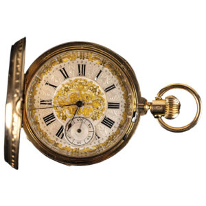 Swiss 18K yellow gold full hunter pocket watch Circa 1900