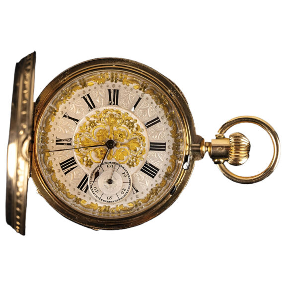 Swiss 18K yellow gold full hunter pocket watch Circa 1900