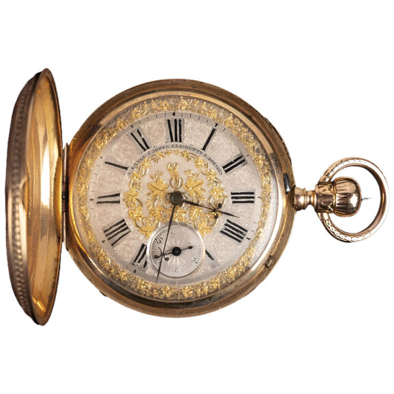 German 18K yellow gold full hunter pocket watch Circa 1900