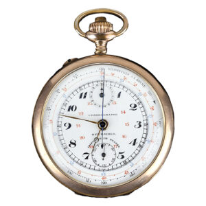 Swiss gold plated open faced chronograph watch Circa 1910