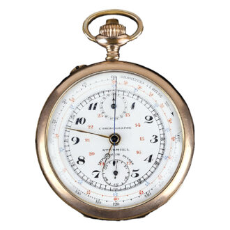 Swiss gold plated open faced chronograph watch Circa 1910