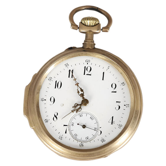 Swiss 18K yellow gold open faced pocket watch Circa 1900