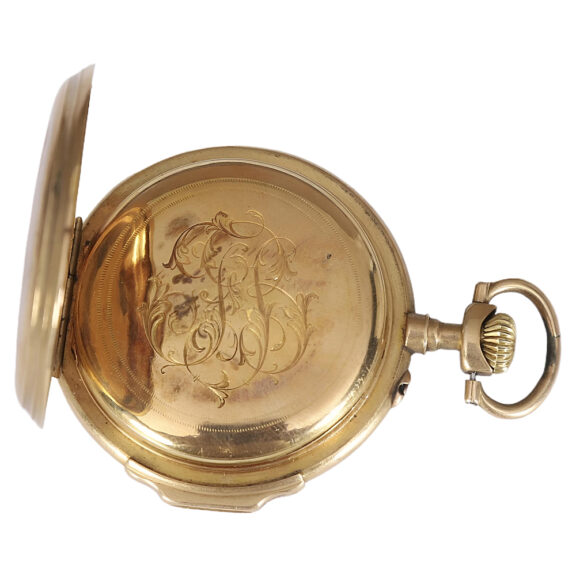 Swiss 18K yellow gold open faced pocket watch Circa 1900 Swiss 18K yellow gold open faced pocket watch Circa 1900