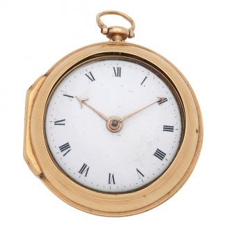 Fine English 18K gold pair cased verge watch Circa 1780
