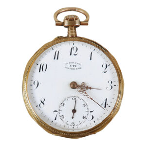French 18K yellow gold open faced pocket watch Circa 1910