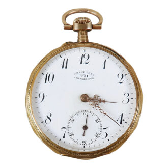 French 18K yellow gold open faced pocket watch Circa 1910