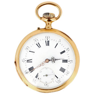 Swiss 18K yellow gold open faced pocket watch Circa 1900
