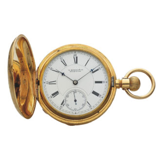 American yellow gold hunting-cased keyless pocket watch Circa 1883