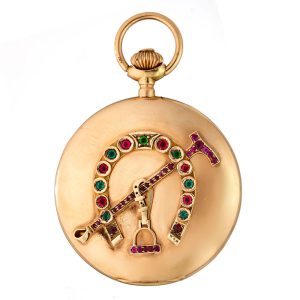 German 14k gold hunting cased lever pocket watch circa 1926
