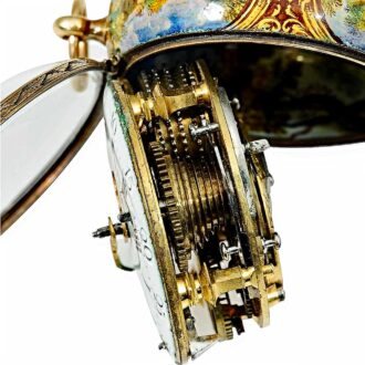 Swiss gold and enamel open faced verge watch Circa 1680 Swiss gold and enamel open faced verge watch Circa 1680