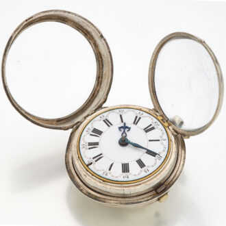 Dutch silver keywind pair cased verge watch Circa 1720