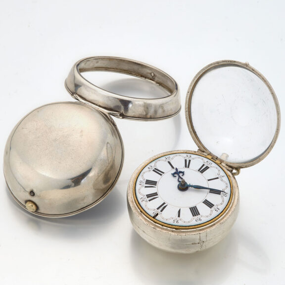 Dutch silver keywind pair cased verge watch Circa 1720 Dutch silver keywind pair cased verge watch Circa 1720