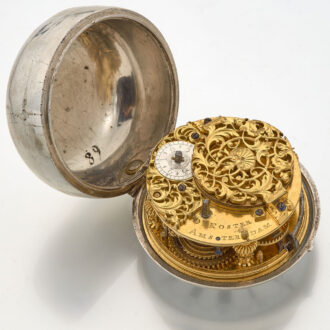 Dutch silver keywind pair cased verge watch Circa 1720