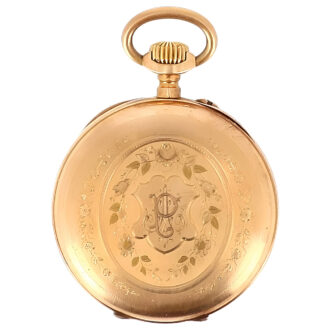Swiss 18K yellow gold open faced pocket watch Circa 1900