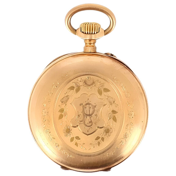 Swiss 18K yellow gold open faced pocket watch Circa 1900 Swiss 18K yellow gold open faced pocket watch Circa 1900