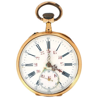 Swiss 18 carat rose gold open faced pocket watch Circa 1910