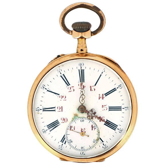 Swiss 18 carat rose gold open faced pocket watch Circa 1910