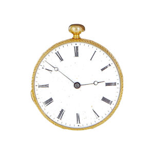 Swiss gold enamel and diamonds set lady's watch Circa 1860