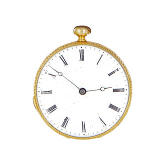 Swiss gold enamel and diamonds set lady's watch Circa 1860