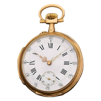 Swiss 18K yellow gold open faced pocket watch Circa 1900
