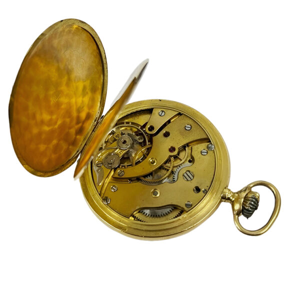French 18K yellow gold full hunter pocket watch Circa 1920 French 18K yellow gold full hunter pocket watch Circa 1920