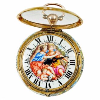 Swiss charming gold and enamel verge pocket watch Circa 1630
