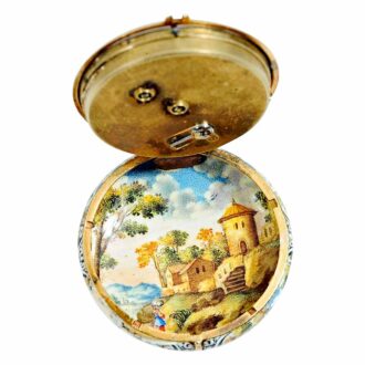 Swiss charming gold and enamel verge pocket watch Circa 1630