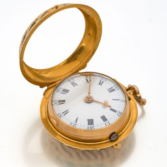 Early English gold verge with matching chatelaine Circa 1742
