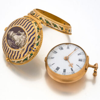 Early English gold verge with matching chatelaine Circa 1742