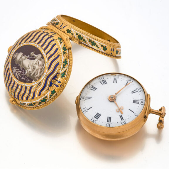 Early English gold verge with matching chatelaine Circa 1742 Early English gold verge with matching chatelaine Circa 1742