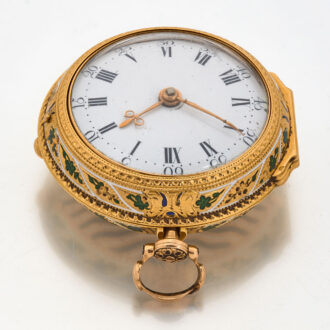 Early English gold verge with matching chatelaine Circa 1742