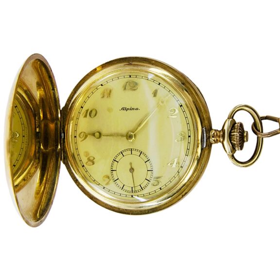 Swiss 14K yellow gold full hunter pocket watch Circa 1920