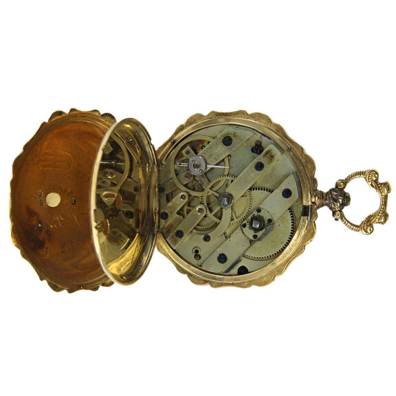 Swiss gold, enamel and diamond lady's watch Circa 1880 Swiss gold, enamel and diamond lady's watch Circa 1880