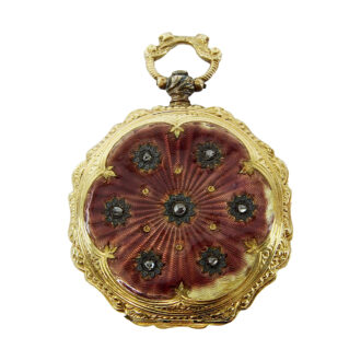 Swiss gold, enamel and diamond lady's watch Circa 1880