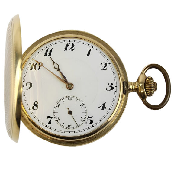 Swiss 14K yellow gold full hunter pocket watch Circa 1900 Swiss 14K yellow gold full hunter pocket watch Circa 1900