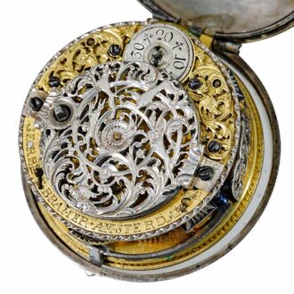 Dutch silver pair-cased date verge pocket watch Circa 1715