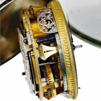 Dutch silver pair-cased date verge pocket watch Circa 1715