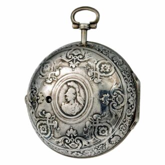 Dutch silver pair-cased date verge pocket watch Circa 1715