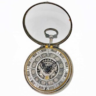 Dutch silver pair-cased date verge pocket watch Circa 1715
