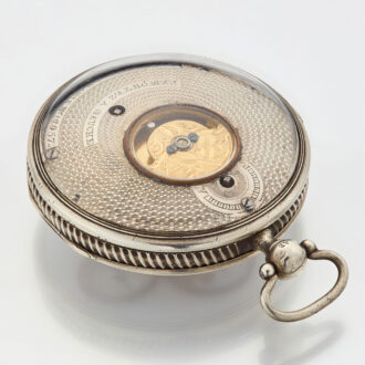 Rare French verge with enamel and visible balance Circa 1800