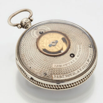 Rare French verge with enamel and visible balance Circa 1800
