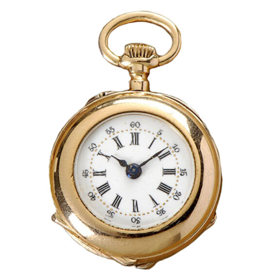 Fine Swiss gold cylinder miniature fob watch Circa 1880